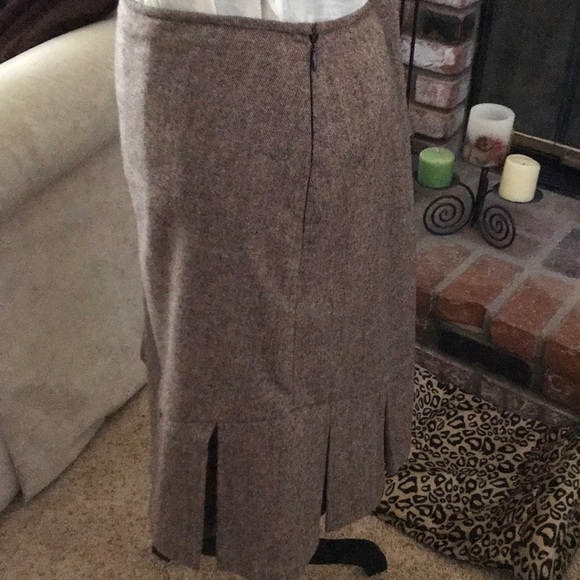 Me George Brown Tweed A-Line Bottom Pleats Skirt - Picture 3 of 3